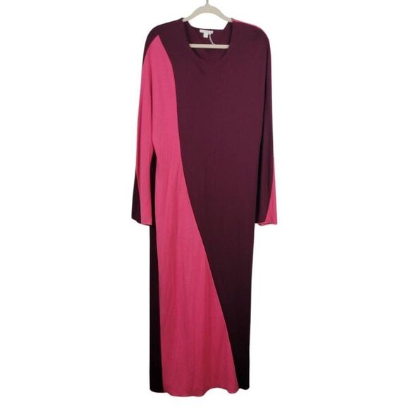 COS Paneled Jersey Knit Maxi Dress Sz S Pink Purple Colorblock Popover Stretchy - Picture 4 of 10